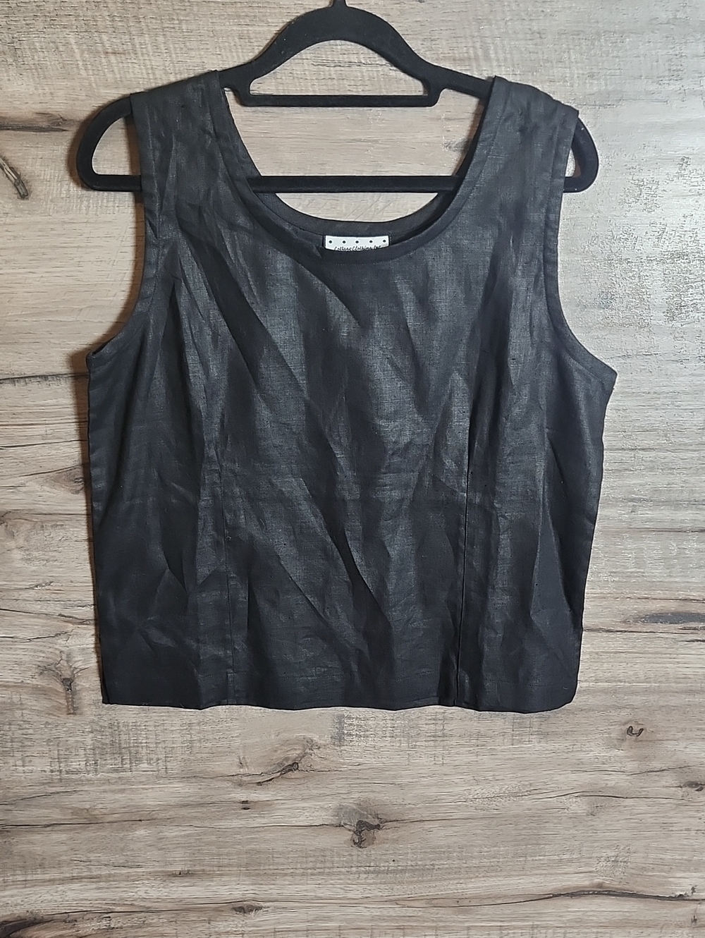 Cottage Clothing Linen Tank In Black